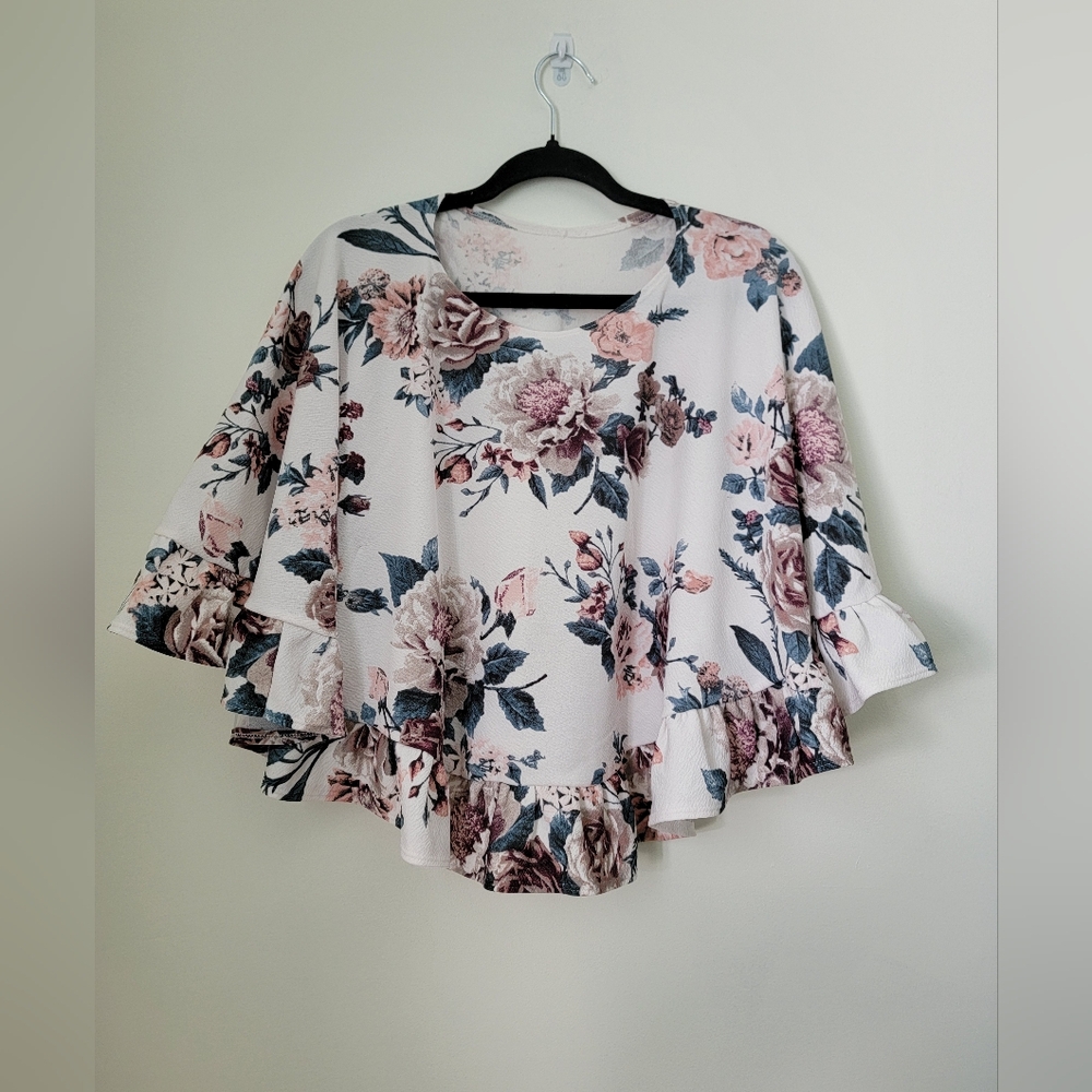 Floral Poncho Top